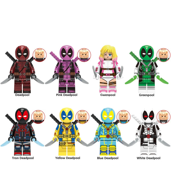 Deadpool Set of 8 minifigures - Style 1
